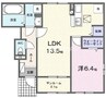 リジョイス井尻野Ａ 1LDKの間取り