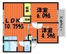 コーポ大高　Ｂ棟 2LDKの間取り