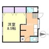 向陽荘　西棟 1Kの間取り