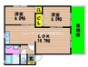 ガルテン26　B棟 2LDKの間取り