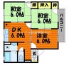 プレジール清音　A棟 3DKの間取り