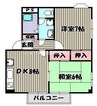 ローゼ　Ｂ棟 2DKの間取り