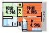プレジール板谷 2DKの間取り