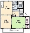 エクセルヴィオラ　B棟 2Kの間取り