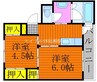 ビレッジハウス今保１号棟 2Kの間取り