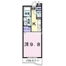 グランパス吉備 1Kの間取り