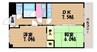 アリアＥ 2DKの間取り