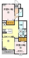 ソレイユ　Ａ棟 2LDKの間取り