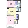 アベニール西浜 2DKの間取り