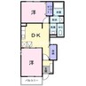 アベニール西浜 2DKの間取り