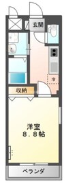 グランディーバ 1Kの間取り