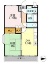 リーベン上成 2DKの間取り