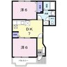 クレストールゆうＢ 2DKの間取り