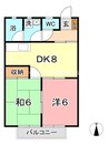 コーポ田中 2DKの間取り