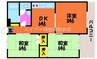 マンション難波 3DKの間取り