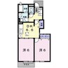 フェリシダ矢蔵　Ⅰ 2DKの間取り