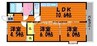 オアシス壱番館 3LDKの間取り