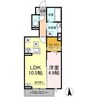 フォルビート 1LDKの間取り