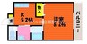 ビュー倉敷 1Kの間取り