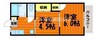 サンステージ６８　B棟 2Kの間取り