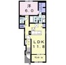 フォンターナ 1LDKの間取り