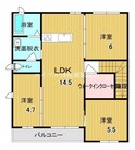 クレセオ西長瀬の間取図
