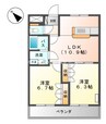 マーヴェラスＢ 2LDKの間取り