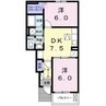 プラシードＢ 2DKの間取り