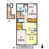 フェリスコートⅡ 2LDKの間取り