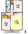 プロミネンス 2LDKの間取り