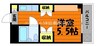 サンピア倉敷 1Kの間取り