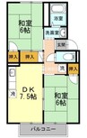 タウン妹尾 2DKの間取り