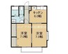 コーポデンエン 2DKの間取り
