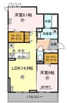 トリシア田中 2LDKの間取り