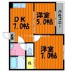 ホルベイ 2DKの間取り