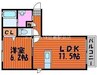 ラ・パルテール大福Ⅲ 1LDKの間取り