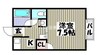 アドニス 1Kの間取り