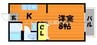 ビーライン中庄B 1Kの間取り