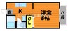 ビーライン中庄B 1Kの間取り