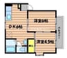 オアシス秋岡　B 2DKの間取り