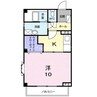 ルミエール２１ 1Kの間取り