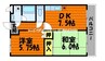 リーベン上成 2DKの間取り