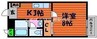 フォブールサウス 1Kの間取り