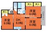 グリーンパレス早島A 3DKの間取り