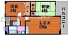 スカイロード 2LDKの間取り