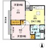 シンフォニー12 2DKの間取り