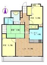 ファミールタワープラザ岡山 3LDKの間取り