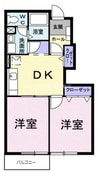 ハーモニー大崎Ⅰ 2DKの間取り