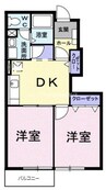 ハーモニー大崎Ⅰ 2DKの間取り