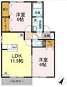 ライフモア守上　Ａ棟 2LDKの間取り